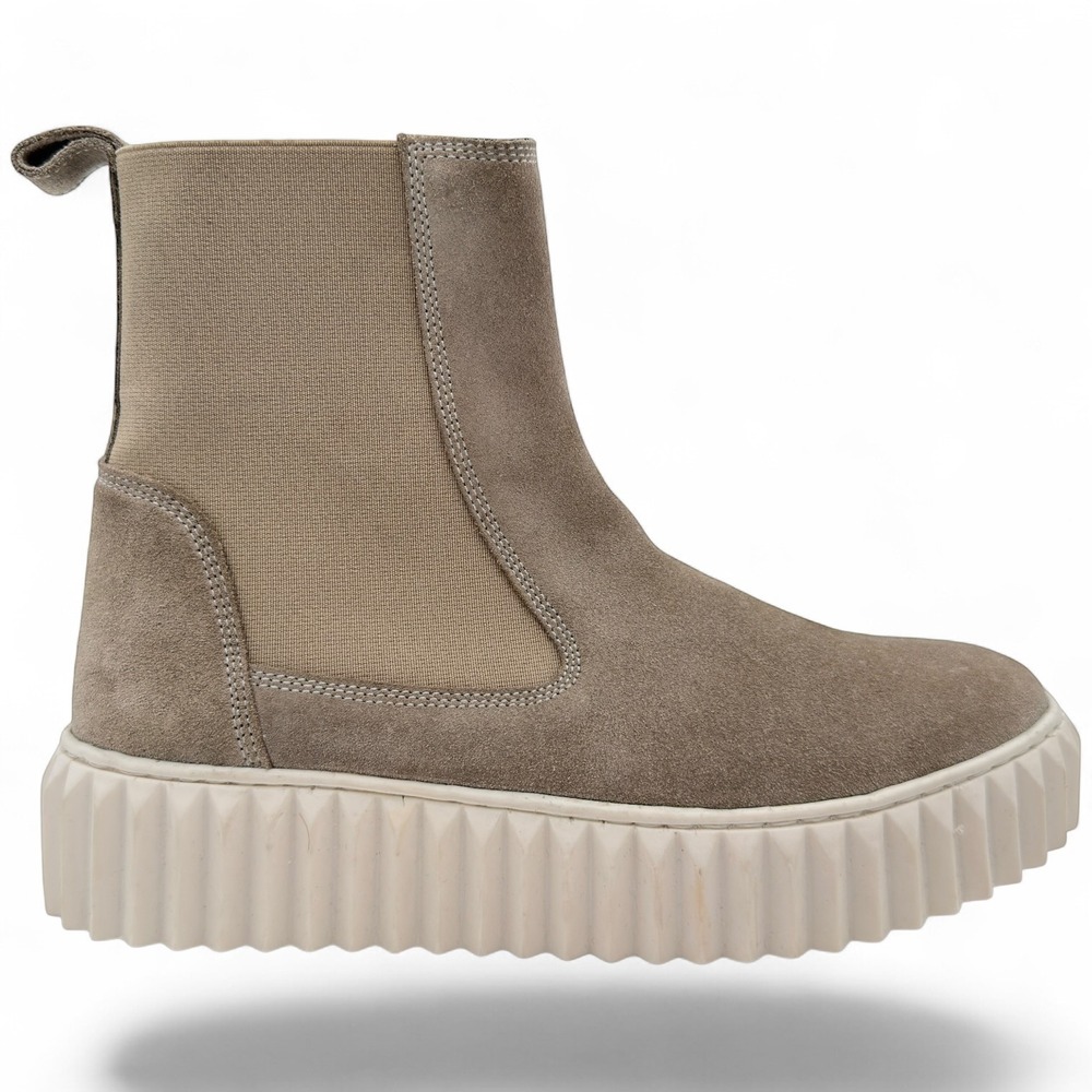 Voile Blanche Suede Chelsea Boots Taupe Chunky Lug Platform EU 36 US 6 - Picture 2 of 7